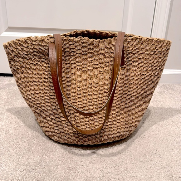 J. Crew Handbags - J CREW Woven Straw Market Tote